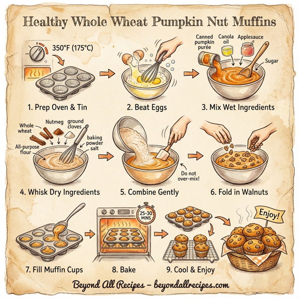 Healthy Whole Wheat Pumpkin Nut Muffins instructions
