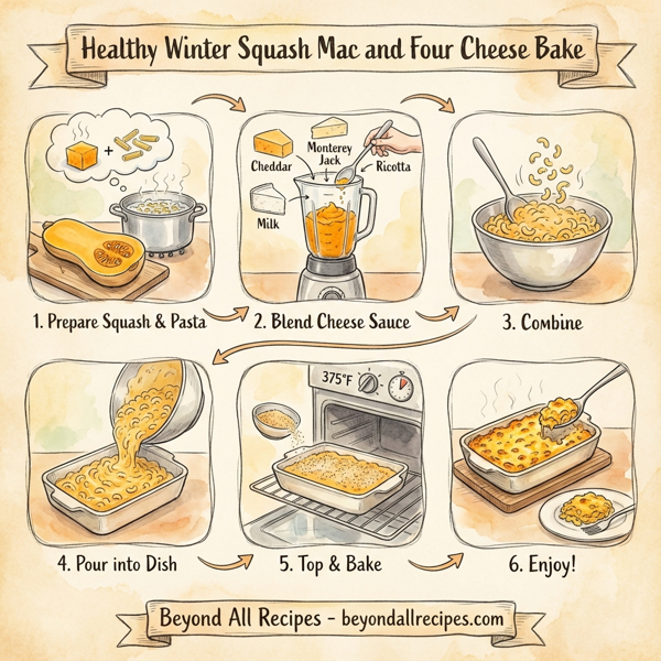 Healthy Winter Squash Mac and Four Cheese Bake instructions