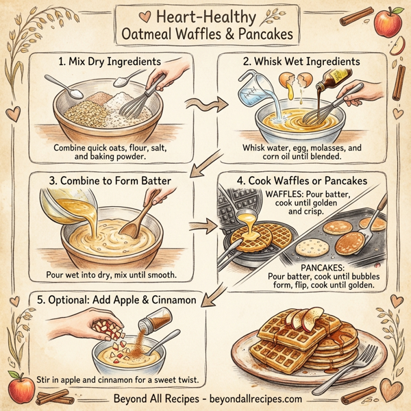 Heart-Healthy Oatmeal Waffles & Pancakes instructions