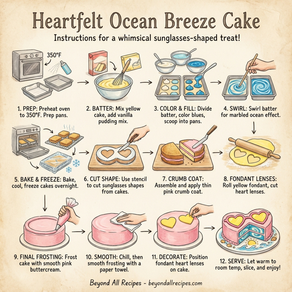 Heartfelt Ocean Breeze Cake instructions