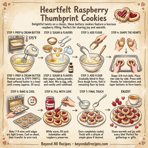 Heartfelt Raspberry Thumbprint Cookies instructions