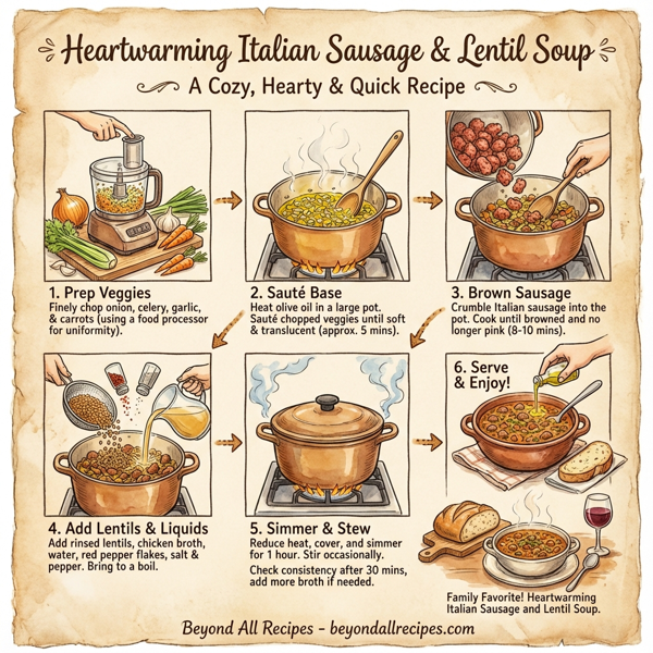 Heartwarming Italian Sausage and Lentil Soup instructions