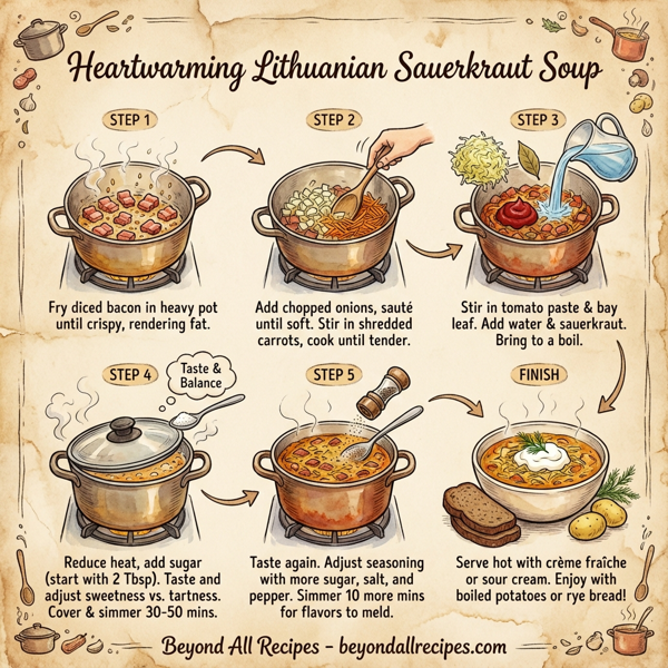 Heartwarming Lithuanian Sauerkraut Soup instructions