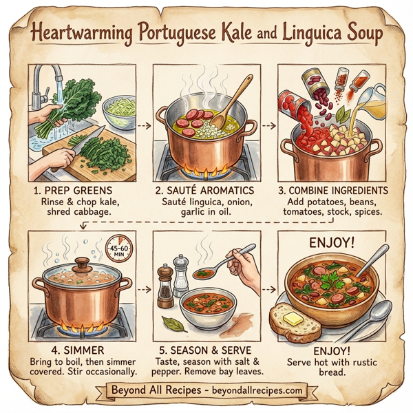 Heartwarming Portuguese Kale and Linguica Soup instructions