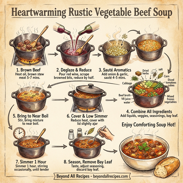 Heartwarming Rustic Vegetable Beef Soup instructions