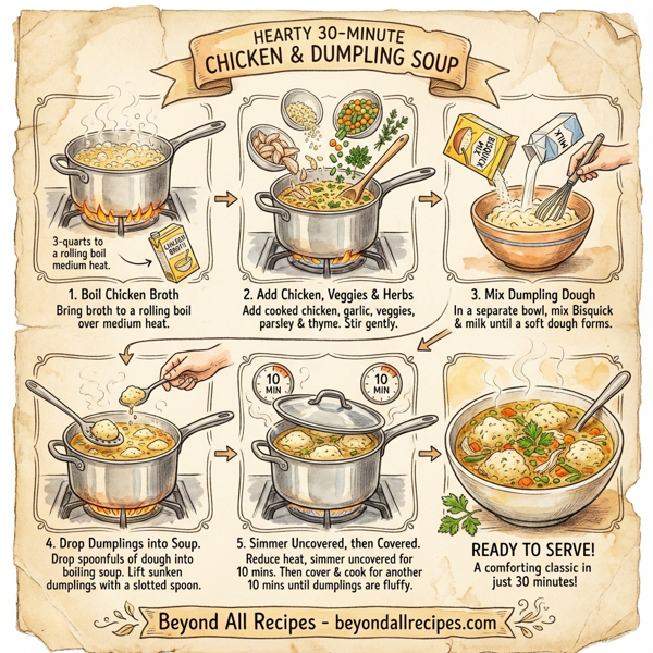 Hearty 30-Minute Chicken and Dumpling Soup instructions