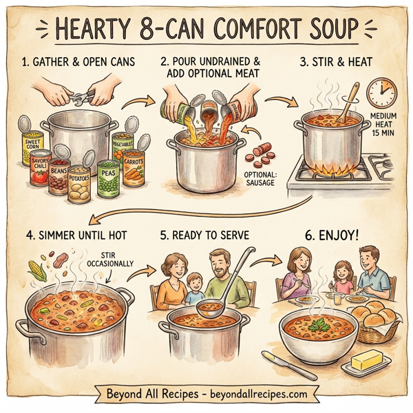 Hearty 8-Can Comfort Soup instructions