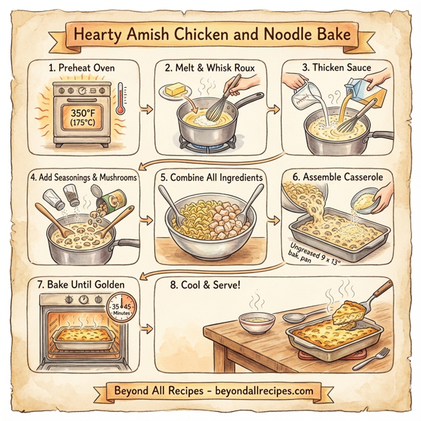 Hearty Amish Chicken and Noodle Bake instructions