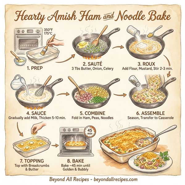Hearty Amish Ham and Noodle Bake instructions