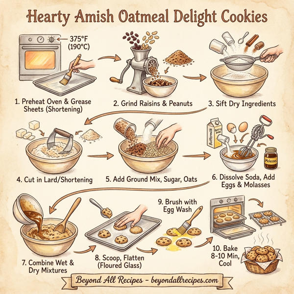 Hearty Amish Oatmeal Delight Cookies instructions