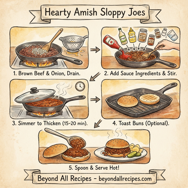Hearty Amish Sloppy Joes instructions