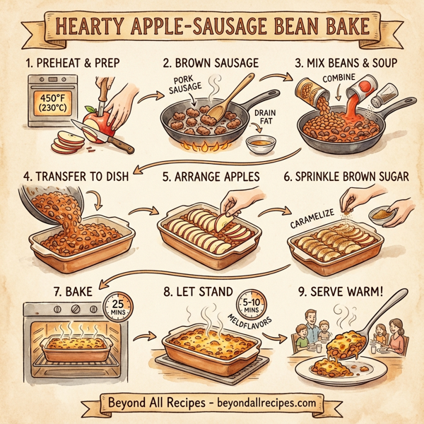 Hearty Apple-Sausage Bean Bake instructions