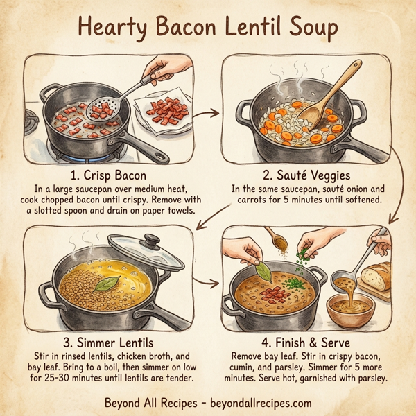 Hearty Bacon Lentil Soup instructions
