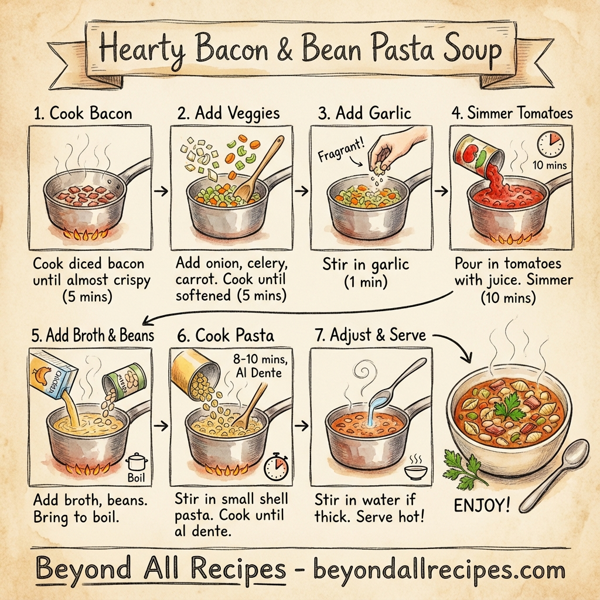 Hearty Bacon & Bean Pasta Soup instructions
