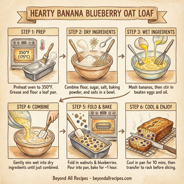 Hearty Banana Blueberry Oat Loaf instructions