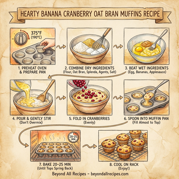 Hearty Banana Cranberry Oat Bran Muffins instructions
