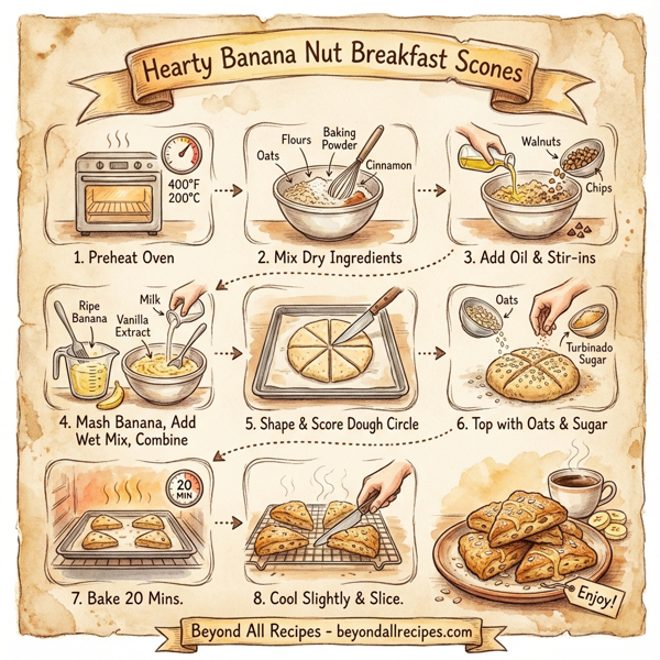 Hearty Banana Nut Breakfast Scones instructions