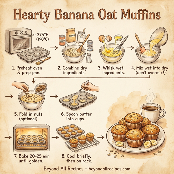 Hearty Banana Oat Muffins instructions