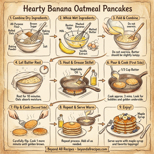 Hearty Banana Oatmeal Pancakes instructions