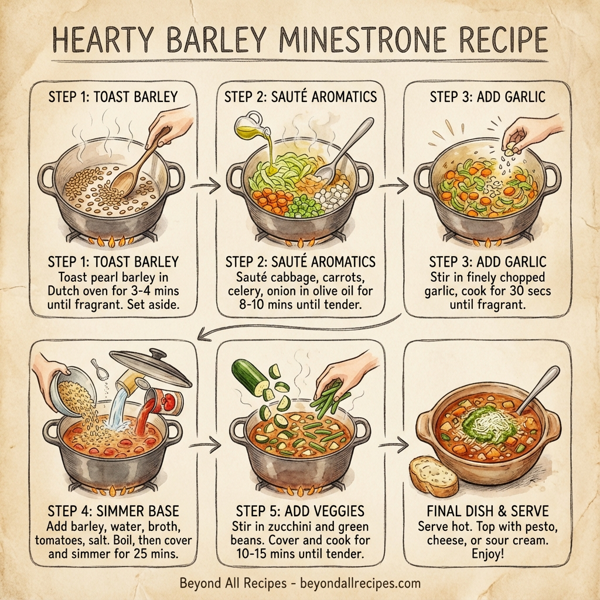 Hearty Barley Minestrone with Fresh Vegetables instructions