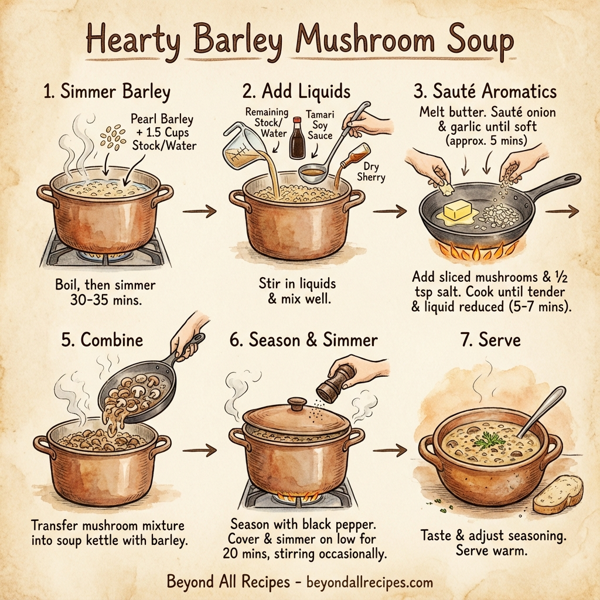 Hearty Barley Mushroom Soup instructions
