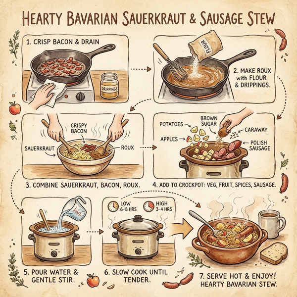 Hearty Bavarian Sauerkraut & Sausage Stew instructions