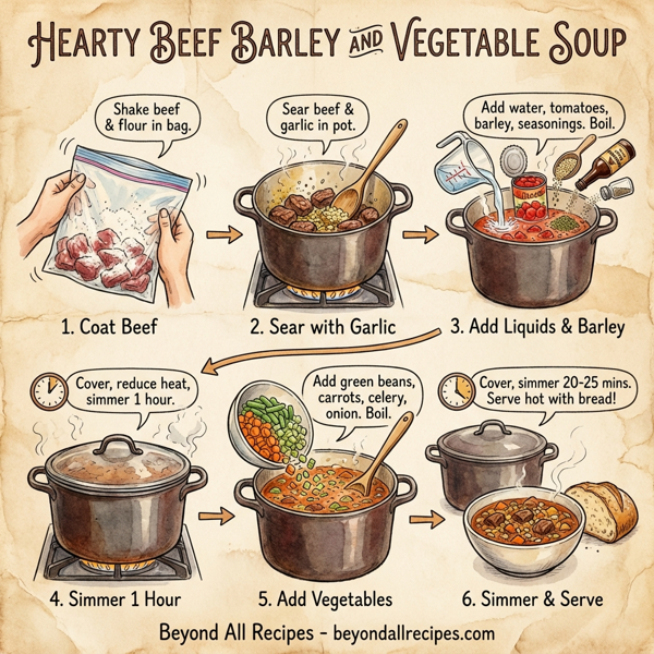 Hearty Beef Barley and Vegetable Soup instructions