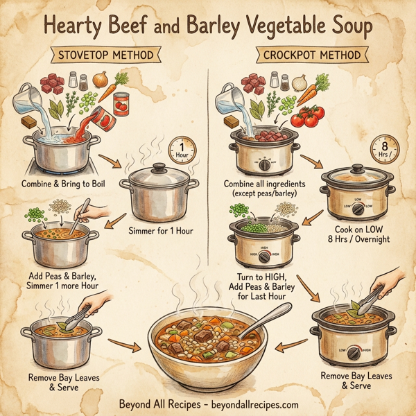 Hearty Beef and Barley Vegetable Soup instructions