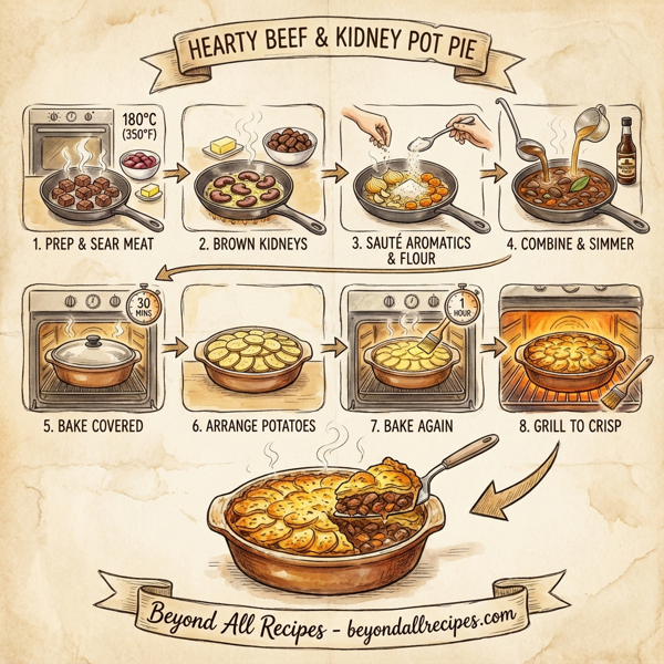 Hearty Beef and Kidney Pot Pie instructions