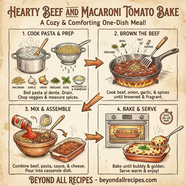 Hearty Beef and Macaroni Tomato Bake instructions