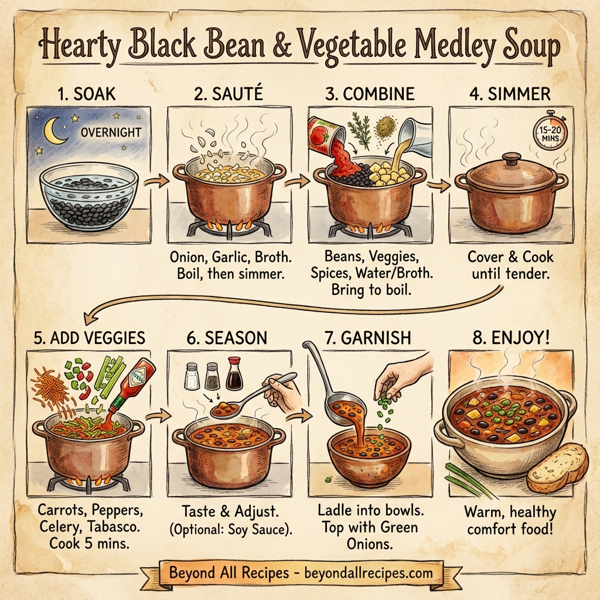Hearty Black Bean and Vegetable Medley Soup instructions