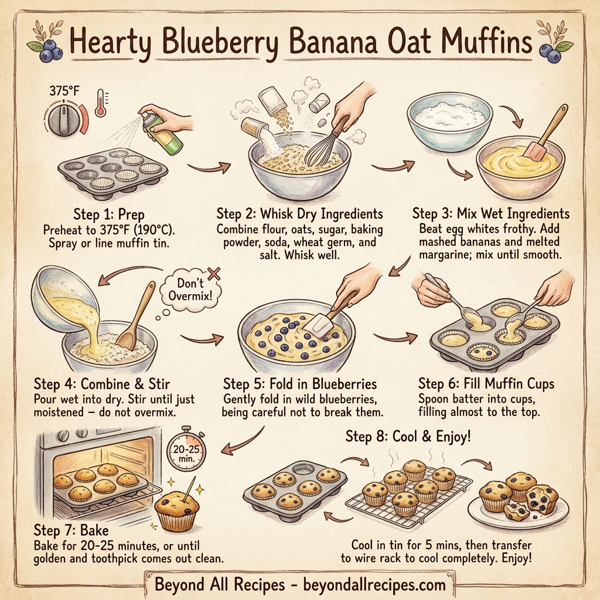 Hearty Blueberry Banana Oat Muffins instructions