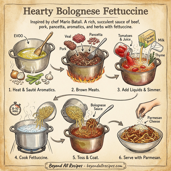 Hearty Bolognese Fettuccine instructions