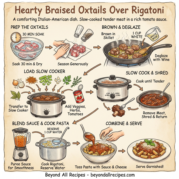 Hearty Braised Oxtails Over Rigatoni instructions