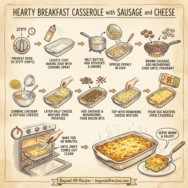 Hearty Breakfast Casserole with Sausage and Cheese instructions