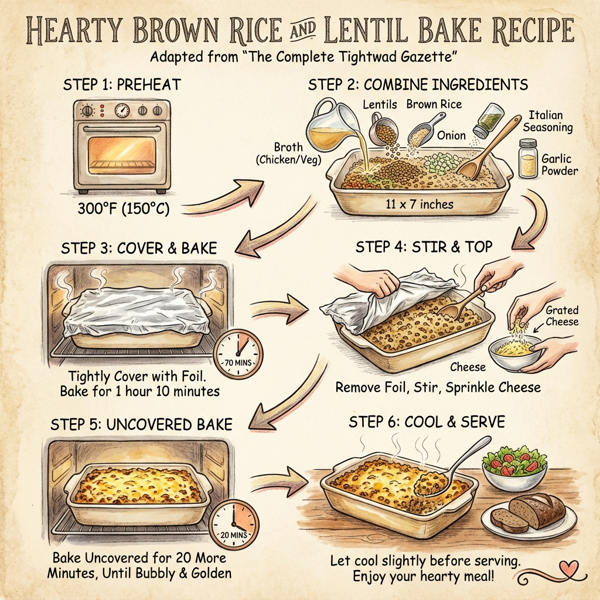 Hearty Brown Rice and Lentil Bake instructions
