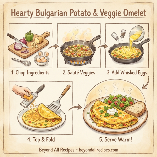 Hearty Bulgarian Potato & Veggie Omelet instructions