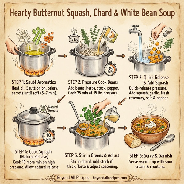 Hearty Butternut Squash, Chard & White Bean Soup instructions