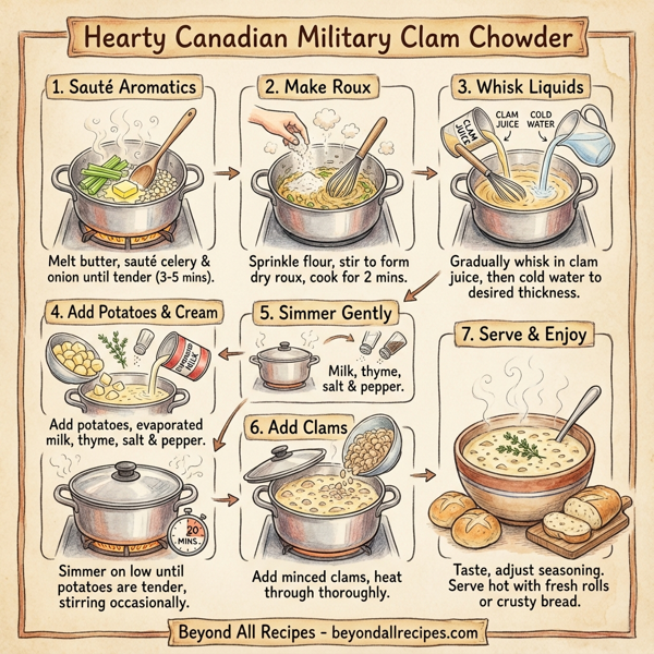 Hearty Canadian Military Clam Chowder instructions
