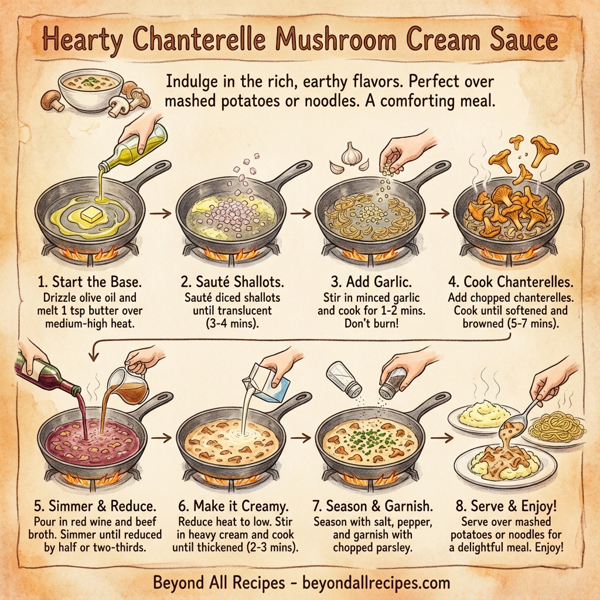 Hearty Chanterelle Mushroom Cream Sauce instructions