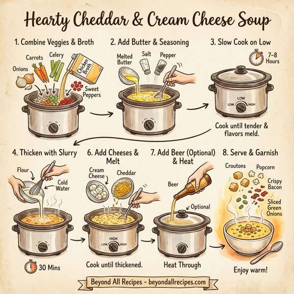 Hearty Cheddar & Cream Cheese Soup instructions