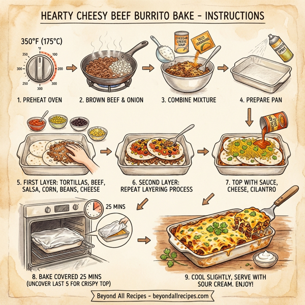 Hearty Cheesy Beef Burrito Bake instructions
