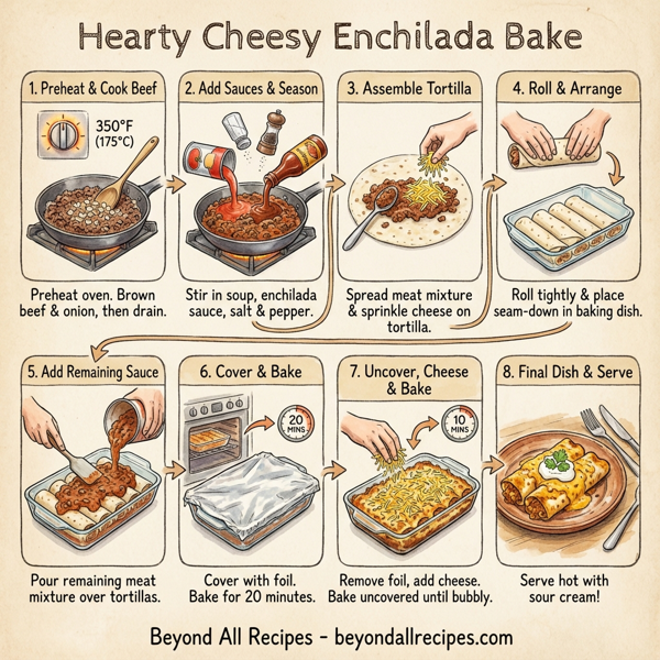 Hearty Cheesy Enchilada Bake instructions