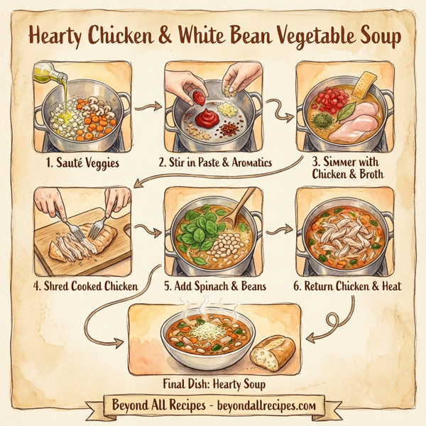 Hearty Chicken & White Bean Vegetable Soup instructions