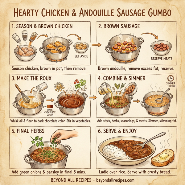 Hearty Chicken and Andouille Sausage Gumbo instructions