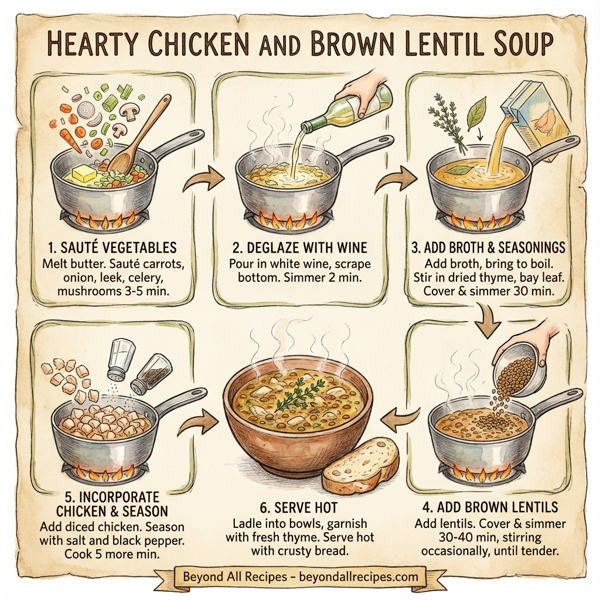 Hearty Chicken and Brown Lentil Soup instructions
