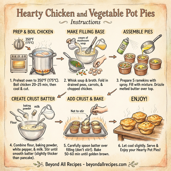 Hearty Chicken and Vegetable Pot Pies instructions