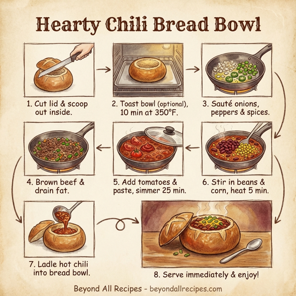 Hearty Chili Bread Bowl instructions