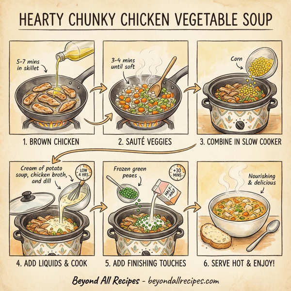 Hearty Chunky Chicken Vegetable Soup instructions
