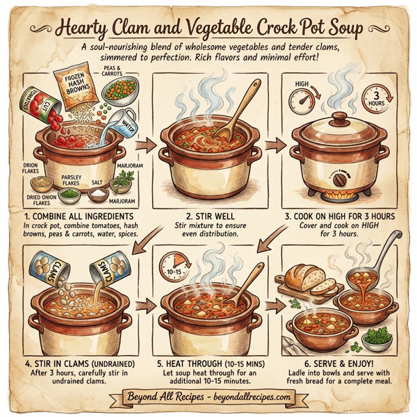 Hearty Clam and Vegetable Crock Pot Soup instructions